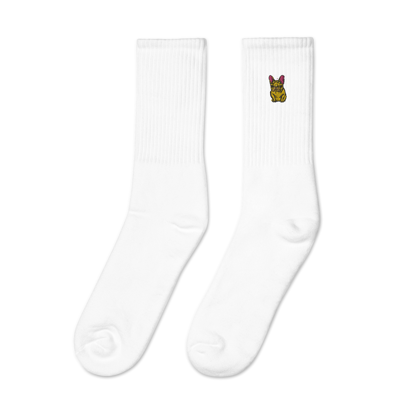 French Bulldog Embroidered socks