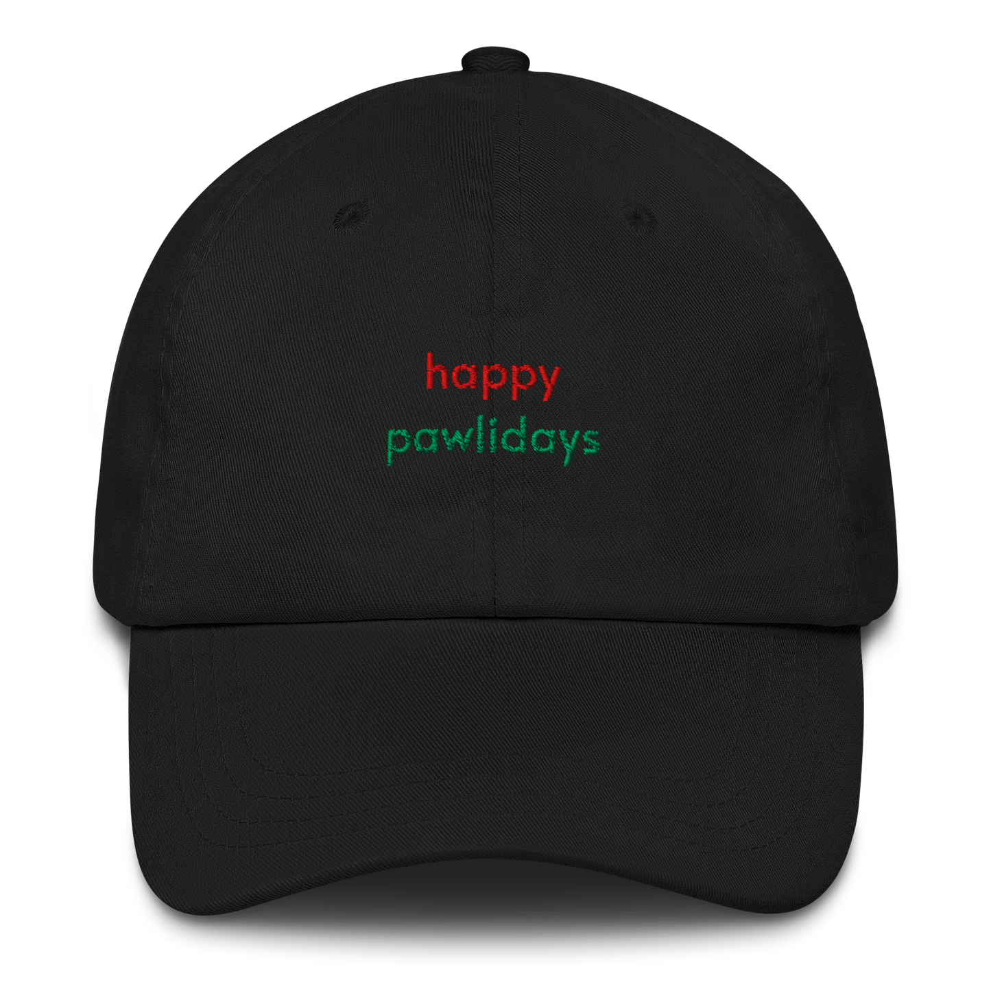 Happy Pawlidays Embroidered Cotton Hat