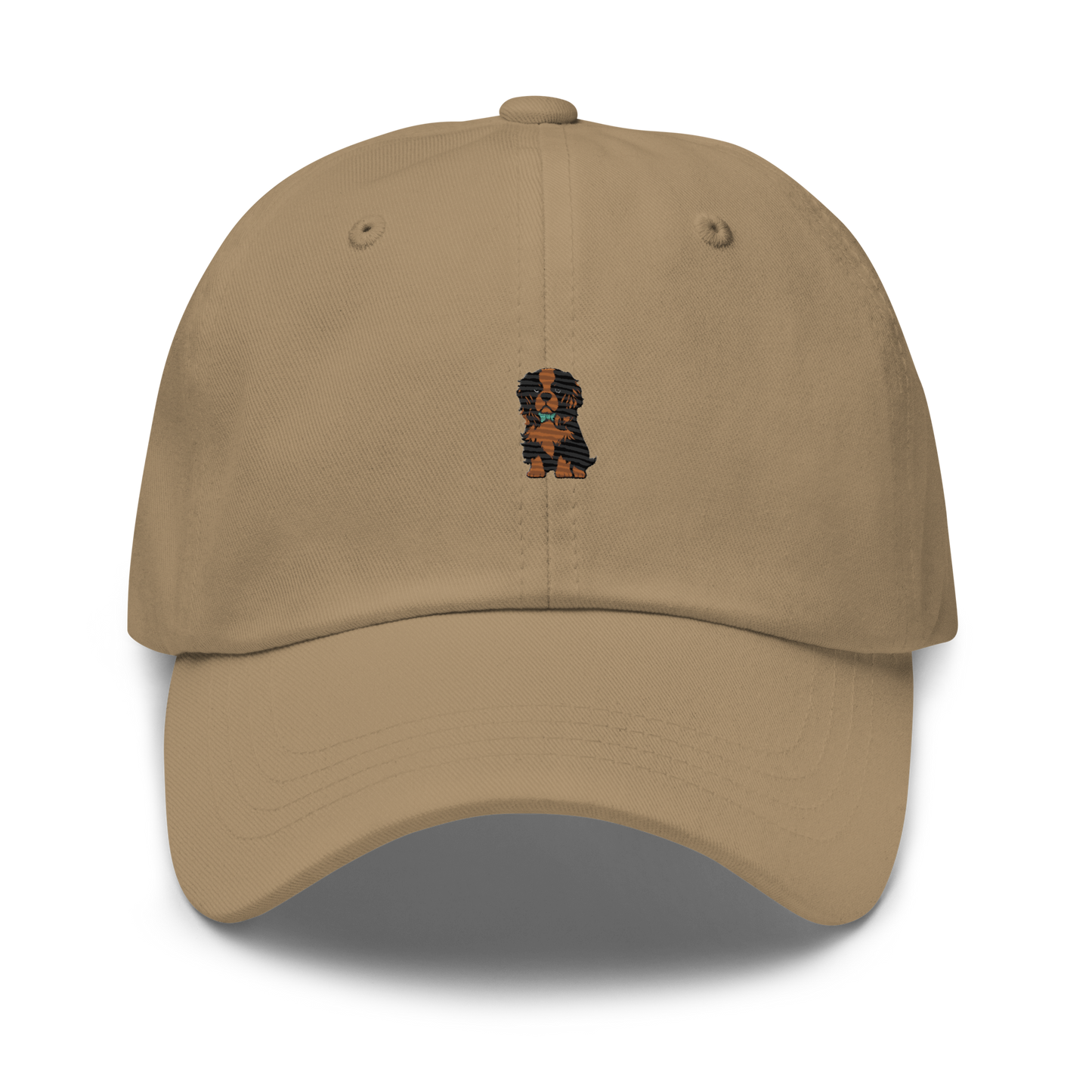 Brown and Black Cavalier King Charles Spaniel Embroidered Hat