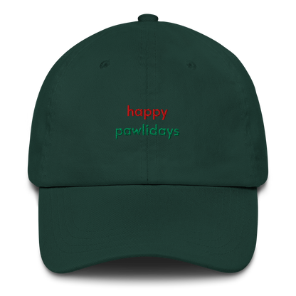 Happy Pawlidays Embroidered Cotton Hat