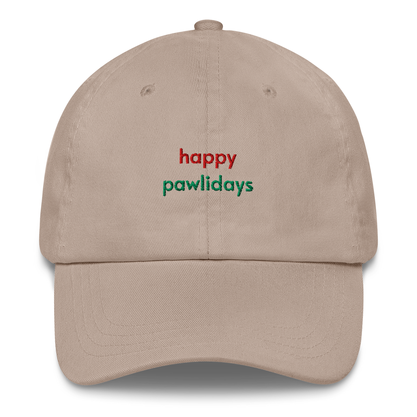 Happy Pawlidays Embroidered Cotton Hat