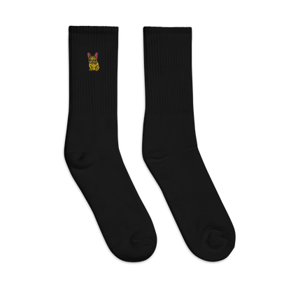 French Bulldog Embroidered socks