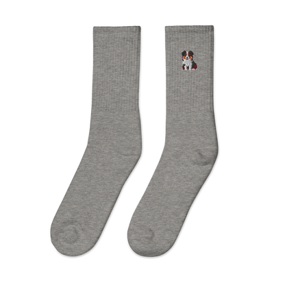 Australian Shepherd Embroidered Socks