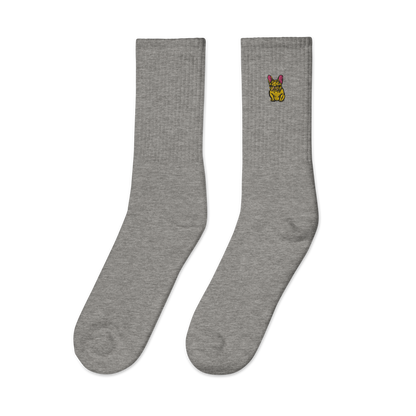 French Bulldog Embroidered socks