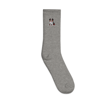 Australian Shepherd Embroidered Socks