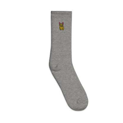 French Bulldog Embroidered socks