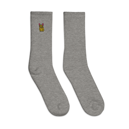 French Bulldog Embroidered socks