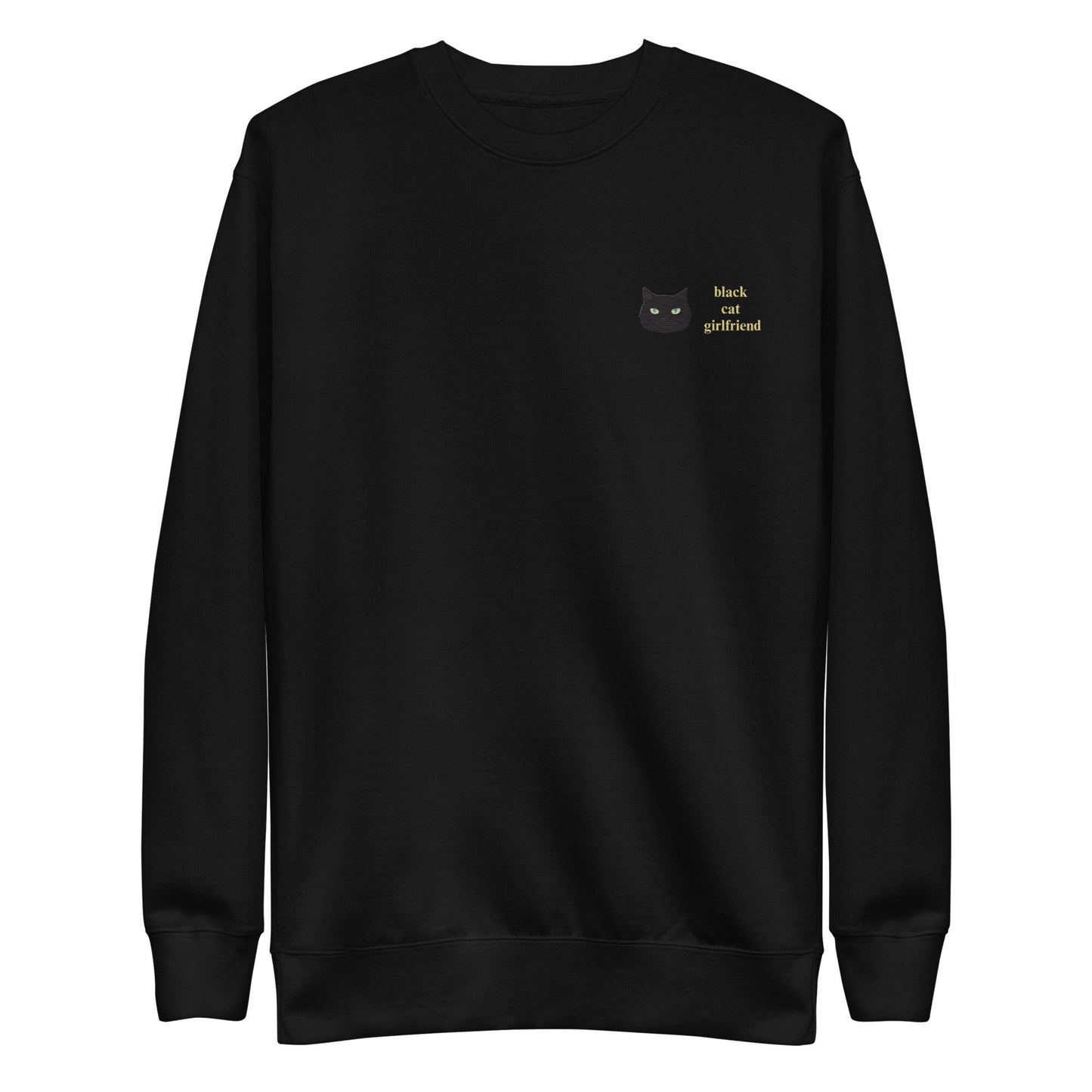 Black Cat Girlfriend Embroidered Sweatshirt