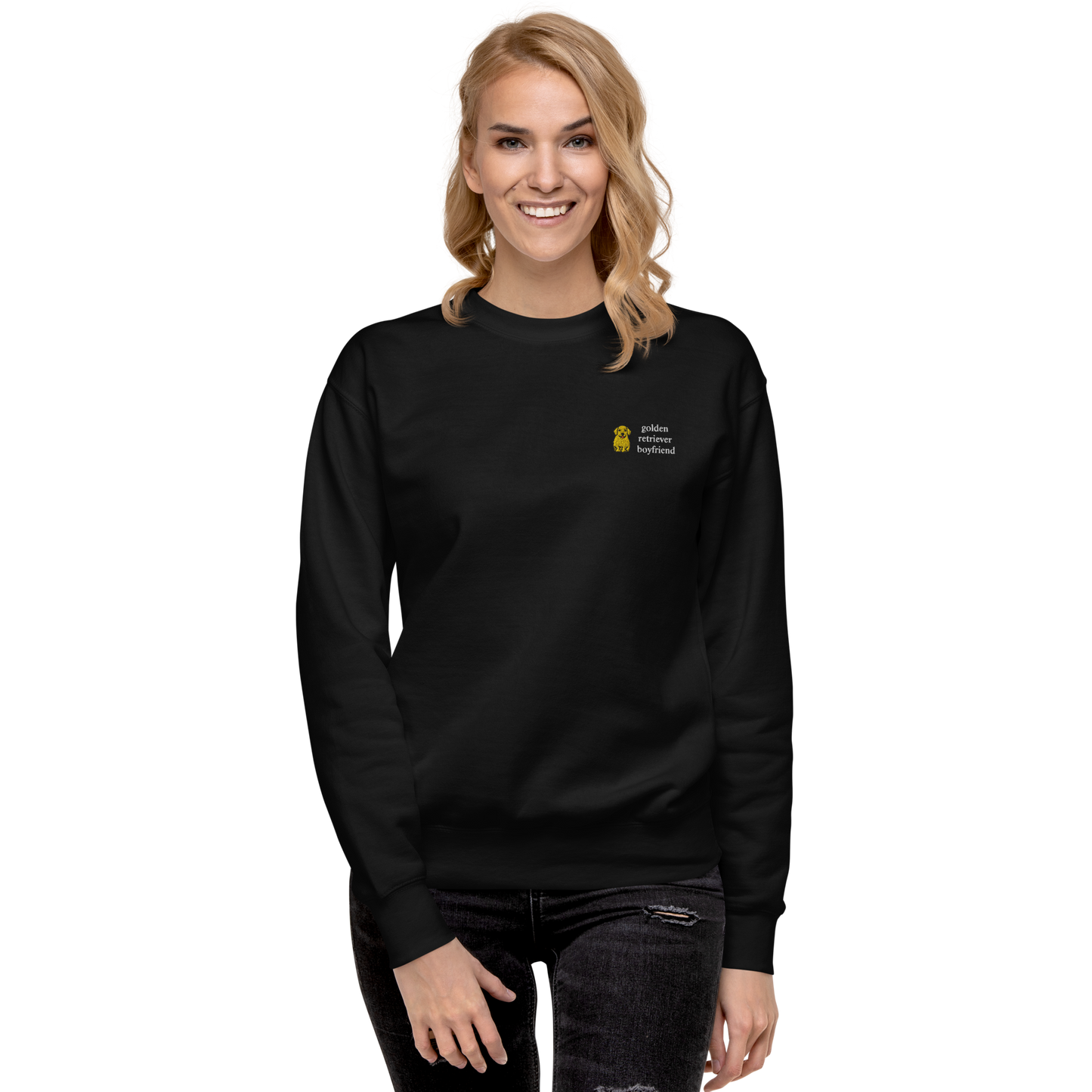 Golden Retriever Boyfriend Embroidered Sweatshirt