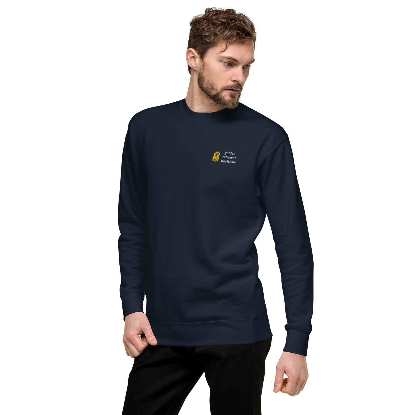 Golden Retriever Boyfriend Embroidered Sweatshirt